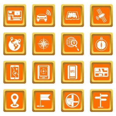 Turuncu gezinti Icons set