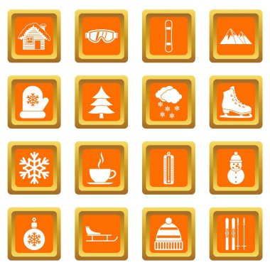 Turuncu Kış Icons set