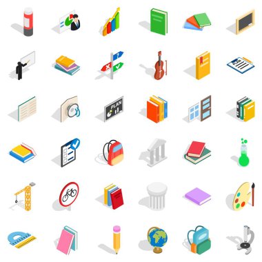 Spor eğitim Icons set, izometrik stili