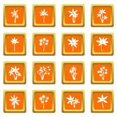 Palmiye ağacı simgeler kümesi turuncu