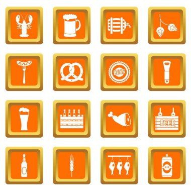 Turuncu bira Icons set