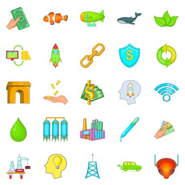 Ekoloji bakım Icons set, karikatür tarzı