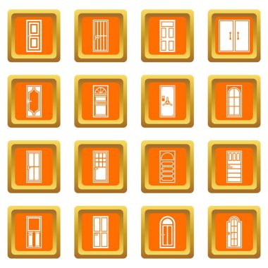Turuncu kapı Icons set