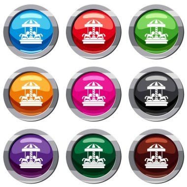 Carousel atları ile 9 koleksiyonu ayarla