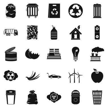 Ayrılmış yer Icons set, basit tarzı