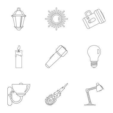 Işık simge seti, anahat stili kaynakları