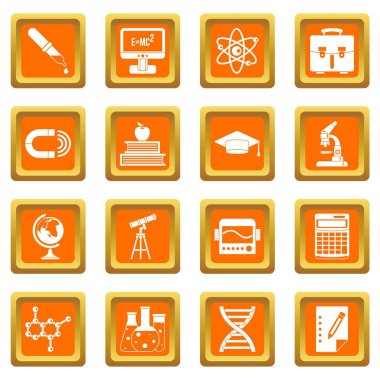 Turuncu eğitim Icons set