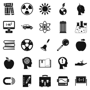 Keşifler Icons set, basit tarzı