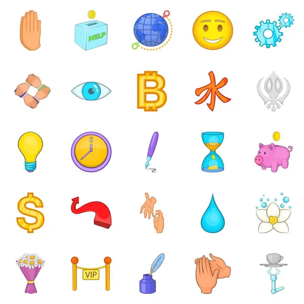 Bağış Icons set, karikatür tarzı