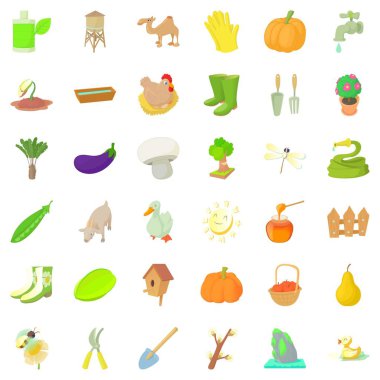 Büyük çiftlik Icons set, karikatür tarzı