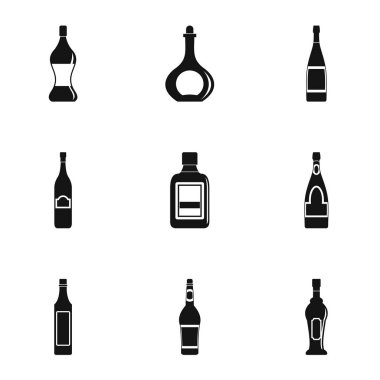 Şişe formlar simge seti, basit tarzı