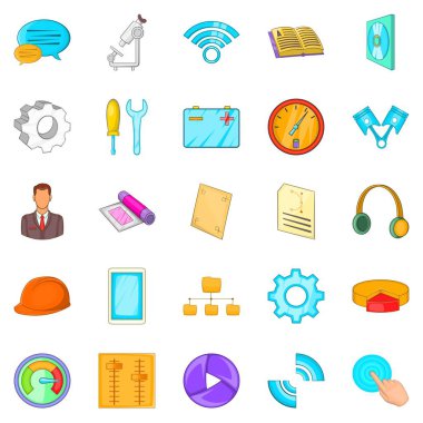 Mühendis Icons set, karikatür tarzı