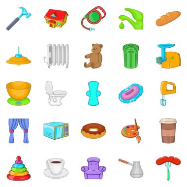 Yaz konfor simgeler ayarla, tarzı çizgi film