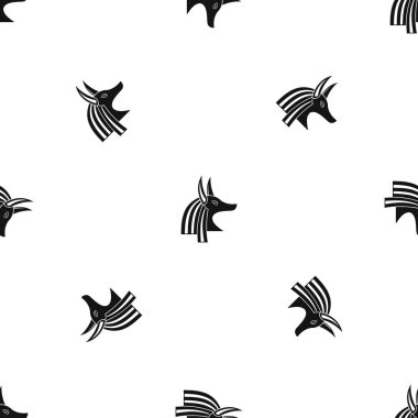 Antik Mısır tanrısı Anubis desen sorunsuz siyah