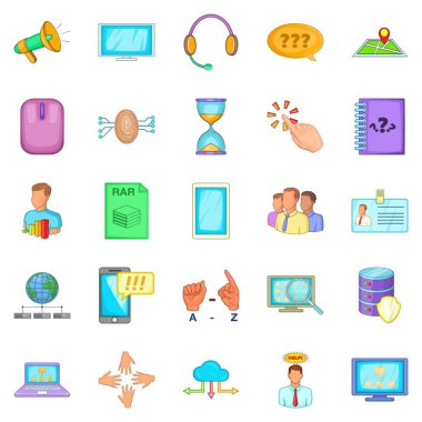 Defter Icons set, karikatür tarzı