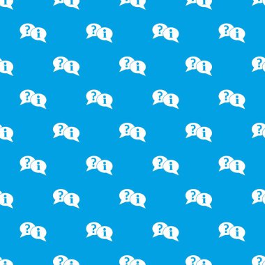 Kesintisiz mavi soru ve ünlem işareti konuşma balonları desen