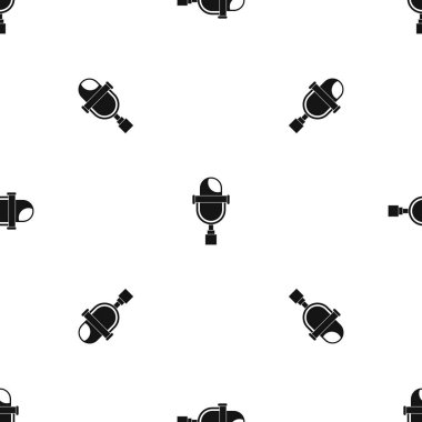 Retro mikrofon desen sorunsuz siyah