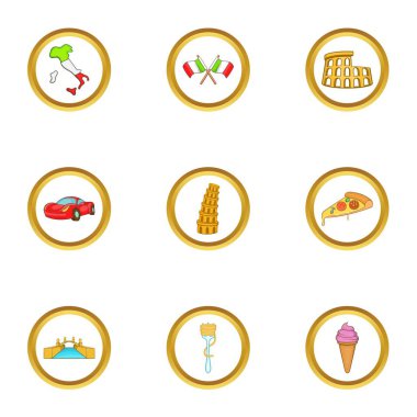 Italia simge seti, karikatür tarzı