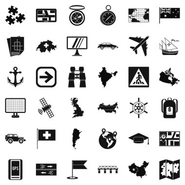 GPS Icons set, basit tarzı