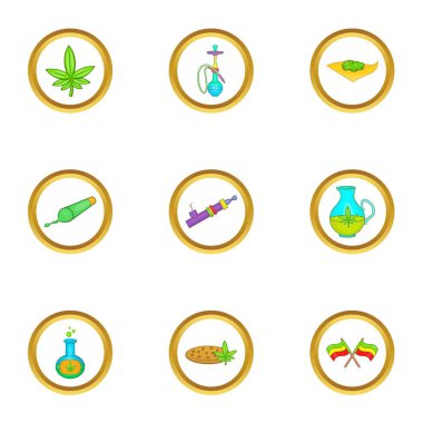 Esrar simge seti, karikatür tarzı