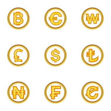 Para Icon set, karikatür tarzı