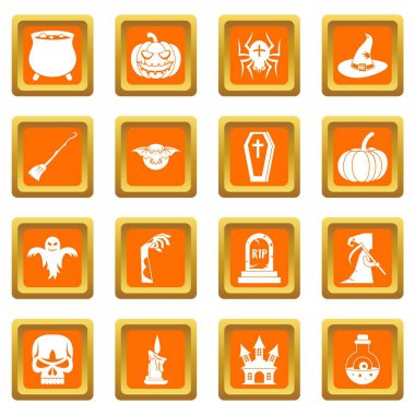 Turuncu Halloween Icons set