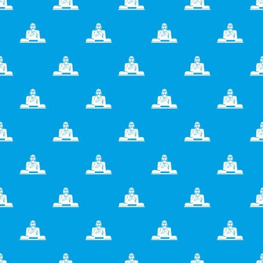 Buda heykeli desen kesintisiz mavi