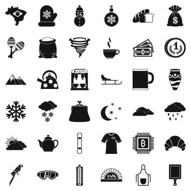 Fincan kahve Icons set, basit tarzı