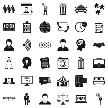 Uygunluk Icons set, basit tarzı