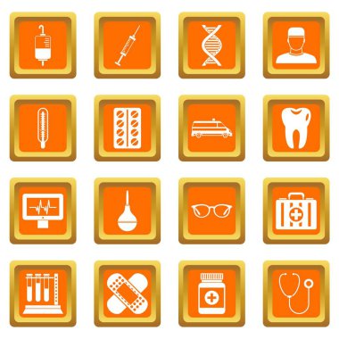 Orange tıp Icons set