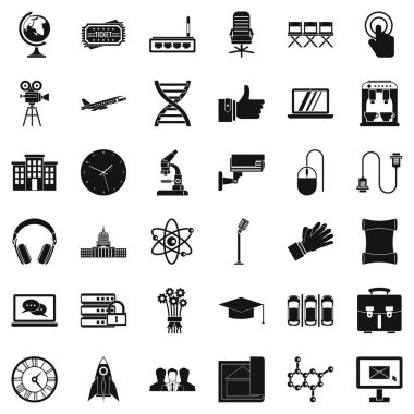 Uluslararası Konferans Icons set, basit tarzı