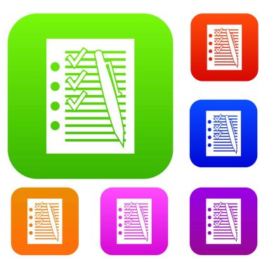 Planı ile belge ve kalem set koleksiyonu