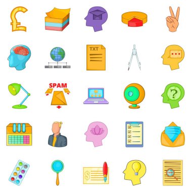 Yaratıcı pazarlama Icons set, karikatür tarzı