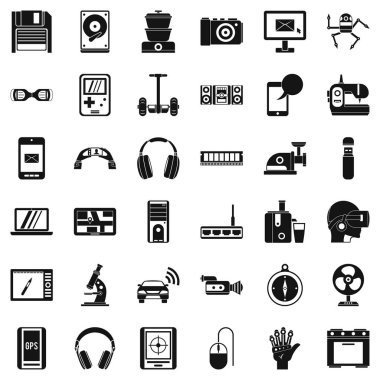 Modern aygıt simgeler kümesi, basit tarzı