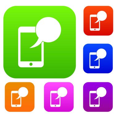 Telefonda konuşma balonu koleksiyonu ayarla