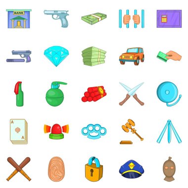 Suçluluğunun simgeler ayarla, tarzı çizgi film