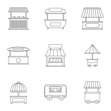 Piyasa ahır simge seti, anahat stili