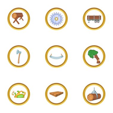 Yel değirmeninin kola simge seti, karikatür tarzı