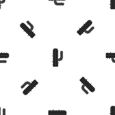 Meksika kaktüs desen sorunsuz siyah