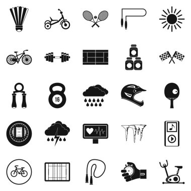 Bisiklete binme Icons set, basit tarzı
