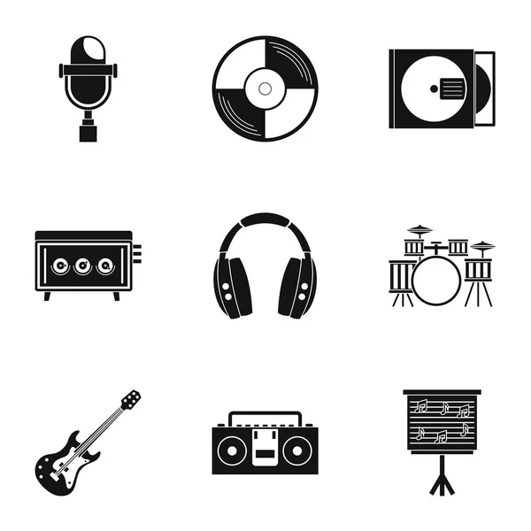 Sound producing icon set, simple style — Stock Vector