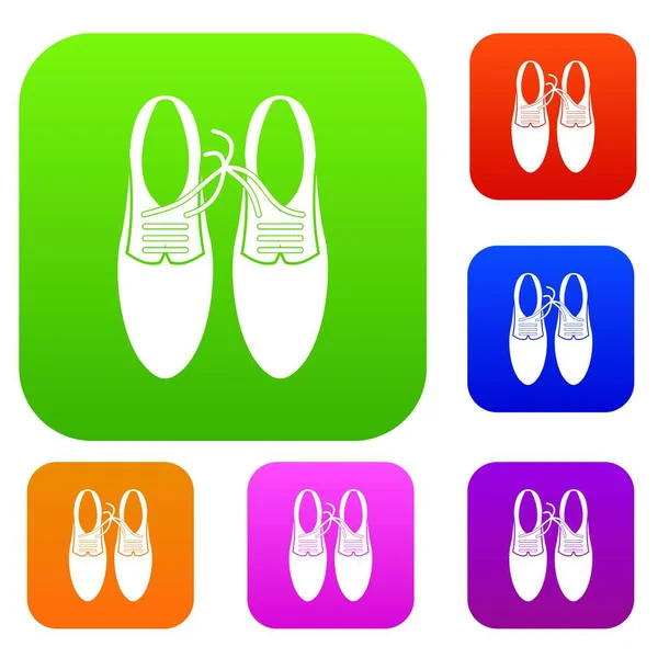 Lacets attachés sur chaussures collection de jeu de blague — Image vectorielle