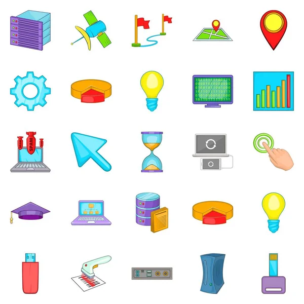 Bilgisayar çevre birimleri Icons set, karikatür tarzı