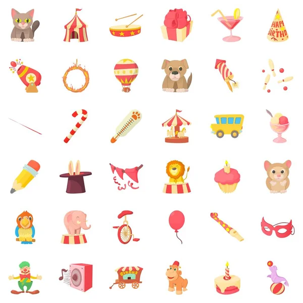 Sirk hayvan Icons set, karikatür tarzı