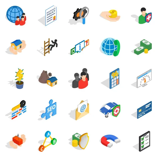 Simgeler iletişim ayarla, izometrik stili