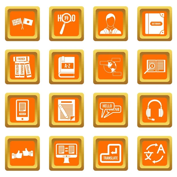 Yabancı dil simgeleri öğrenme turuncu ayarla