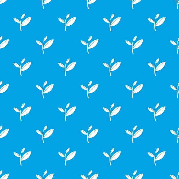 Çay yaprak filiz desen kesintisiz mavi