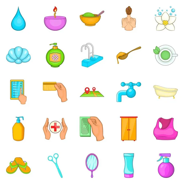 Kozmetik salonu Icons set, karikatür tarzı