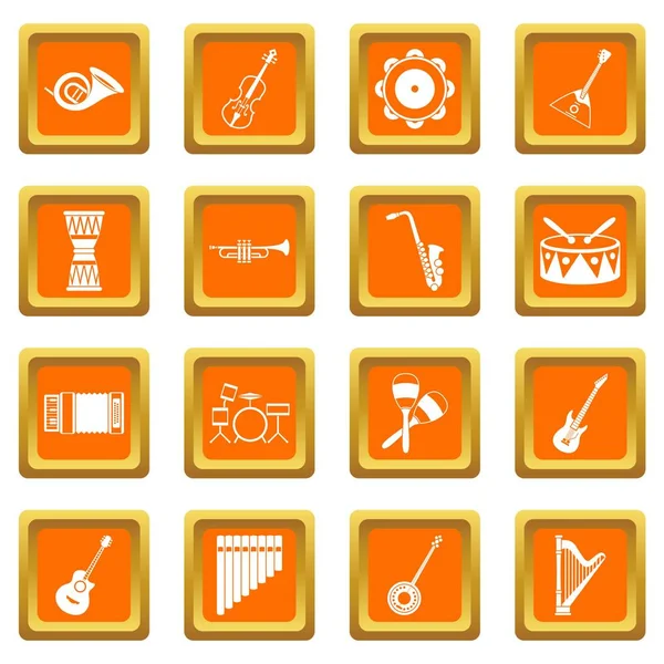 Turuncu müzik aletleri Icons set