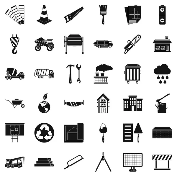 Ev Icons set, basit tarzı inşaatı